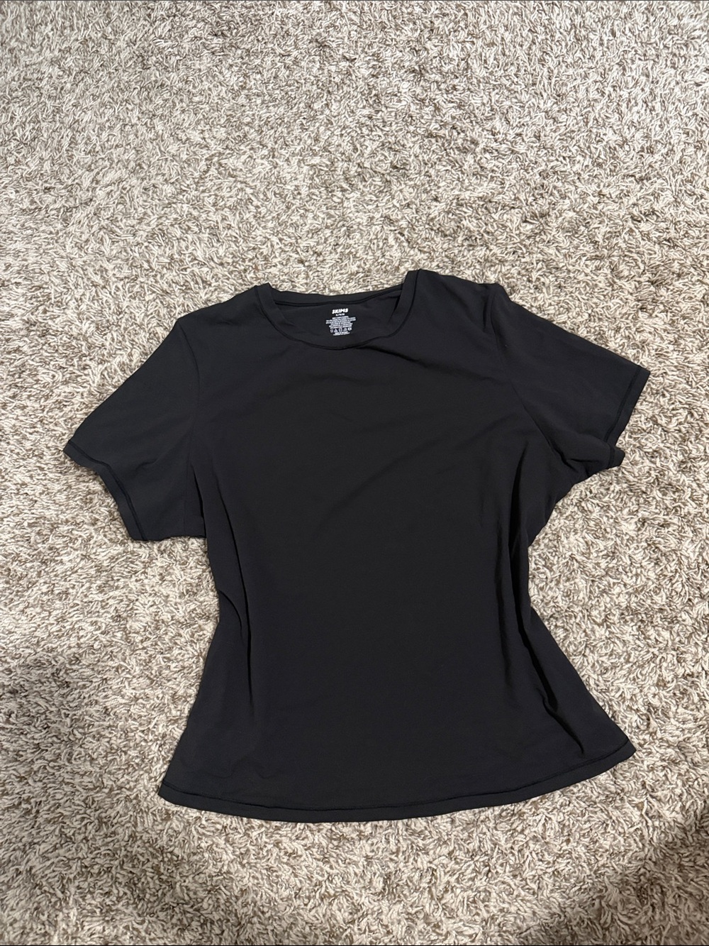 SKIMS Black Short-Sleeve Crewneck Tee